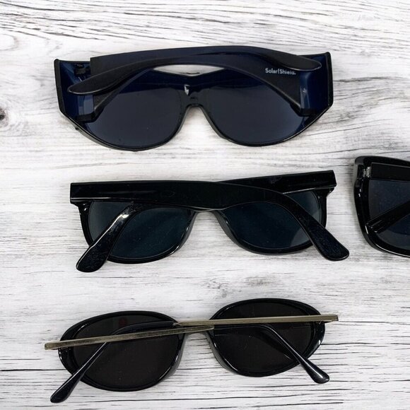 Sunglasses Lot of Five Assorted Pairs Wearable Glasses Black Oversize Wayfarer - Picture 7 of 8